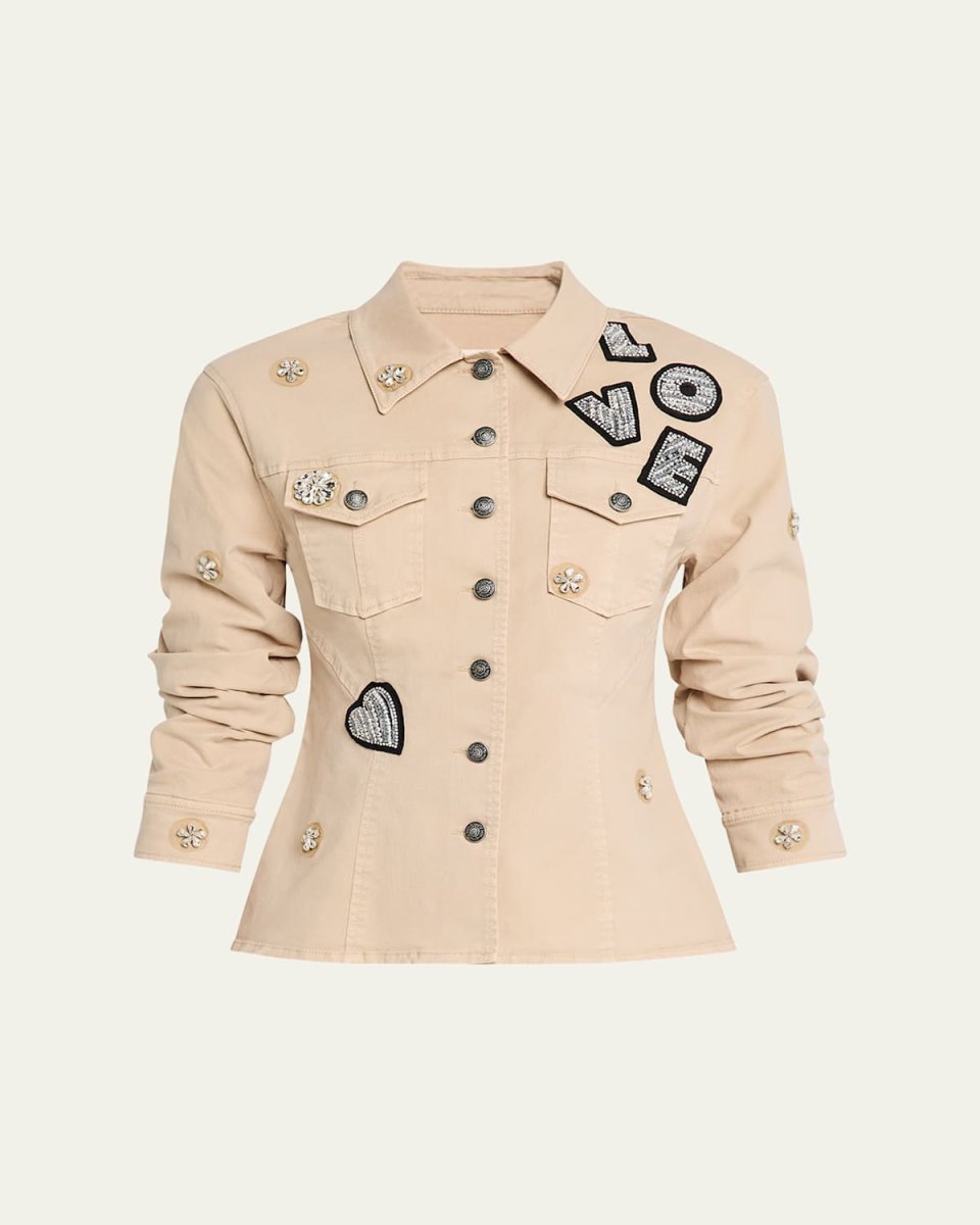 Canyon Embellished Scrunched Denim Jacket